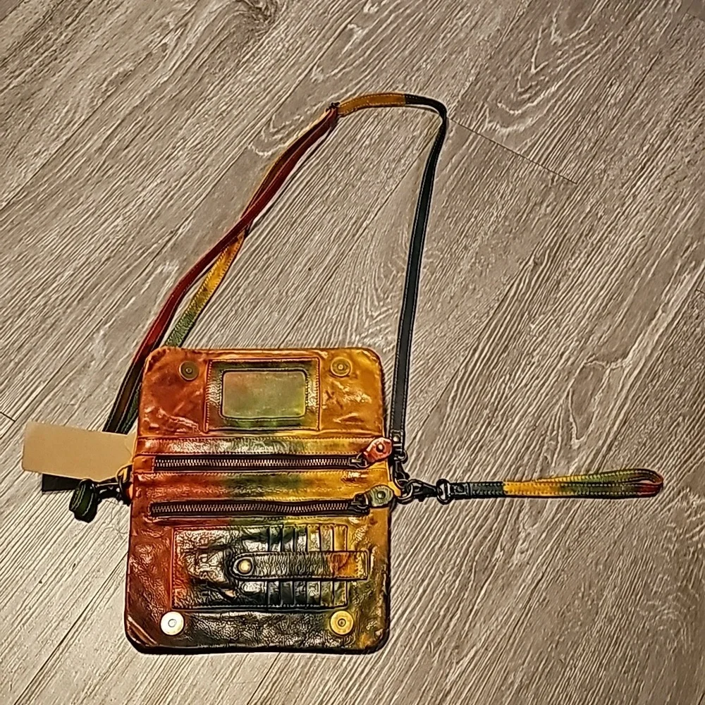 #BedStu Cadence Monarch Tie Dye Cross Body Leather Bag!! Nwts!! - Picture 7 of 13